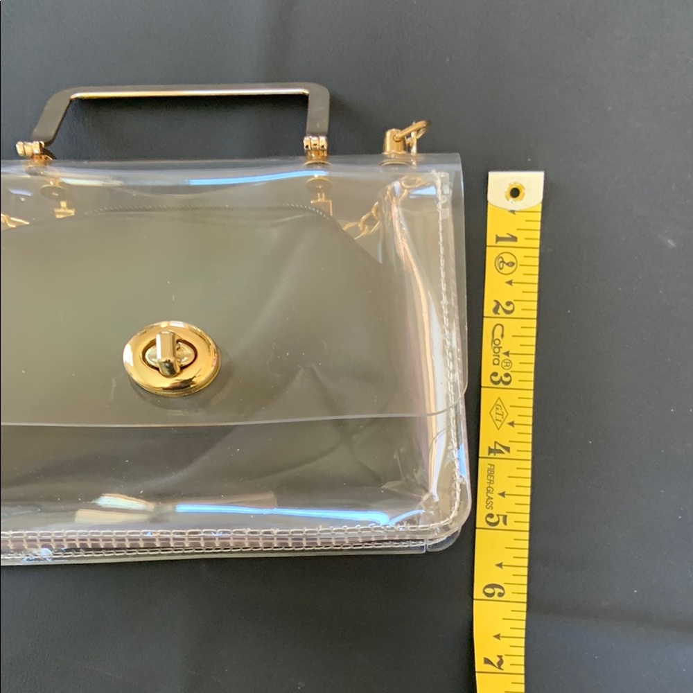 Sam Forever Clear Acrylic Box Bag Gold Handle Chain Strap Evening Purse - Picture 6 of 10